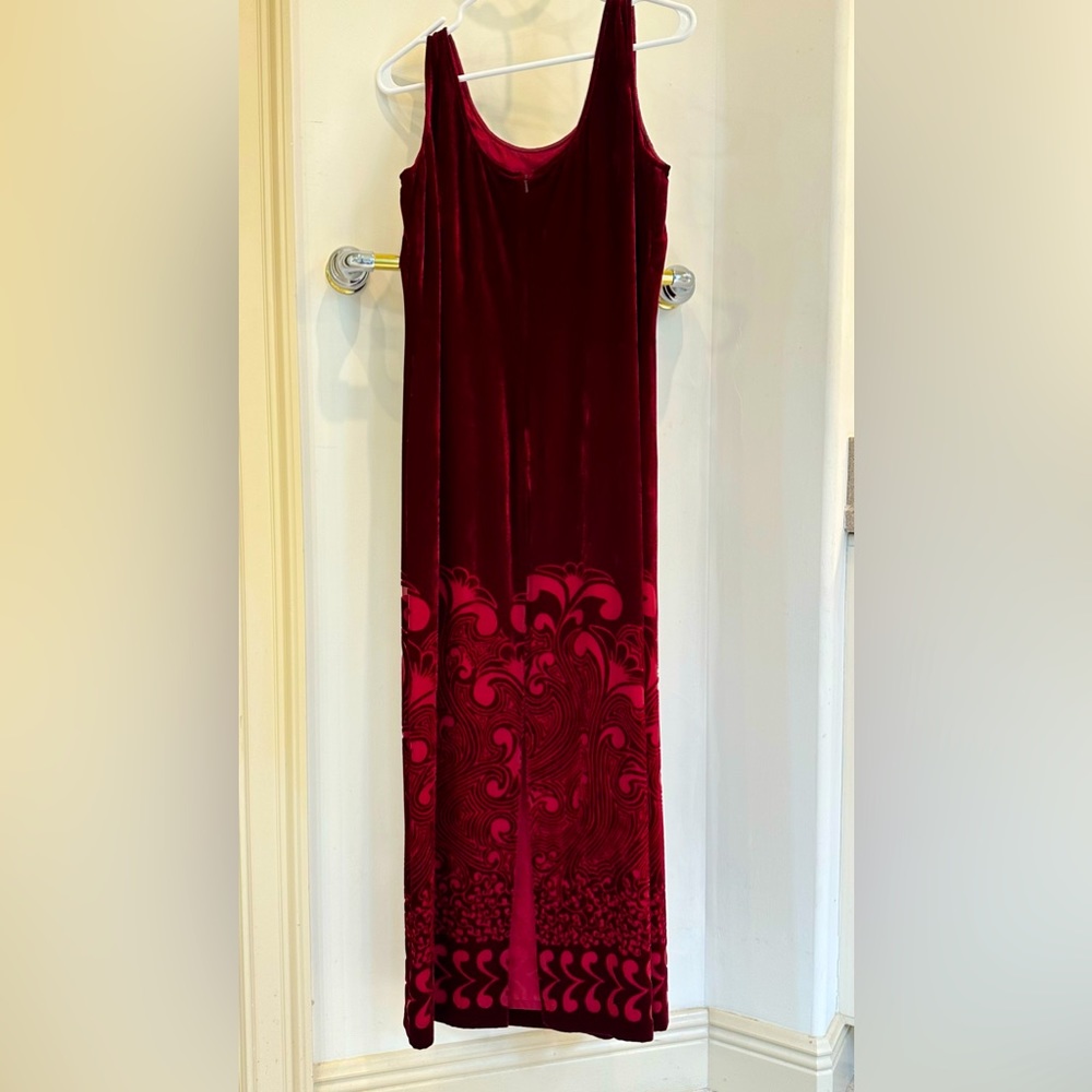 J PETERMAN vintage full length velvet sleeveless sheath